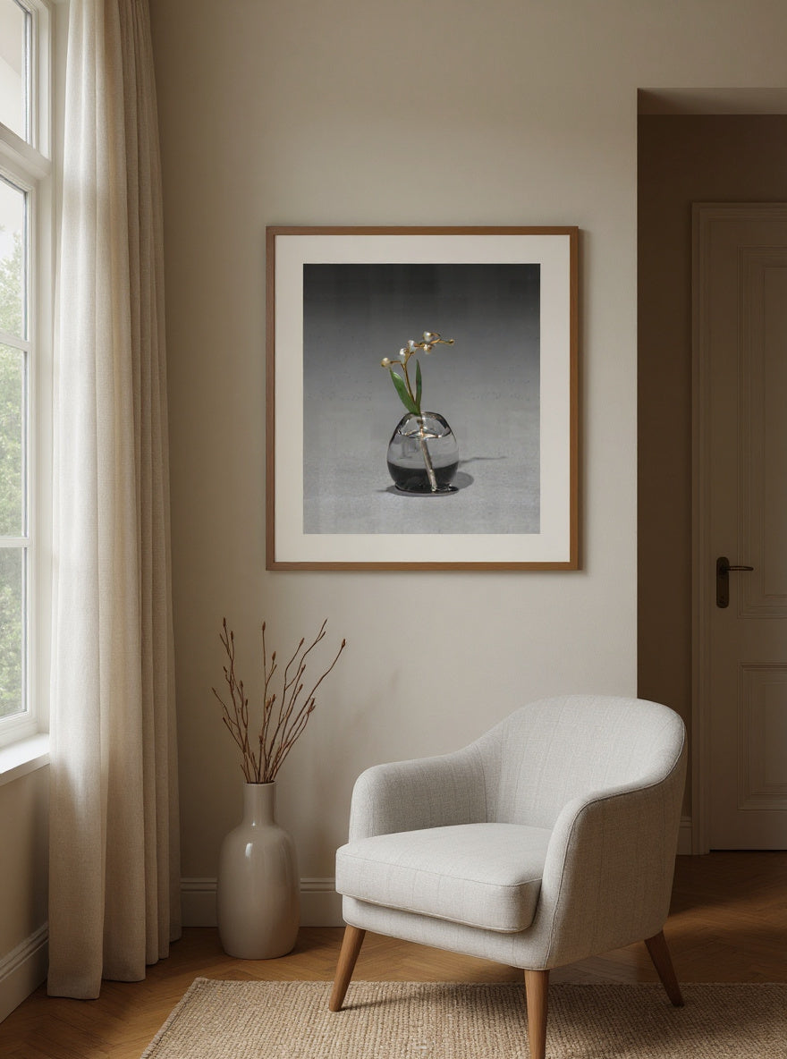 Flower Study of a Miniature Lily of the Valley — in a room