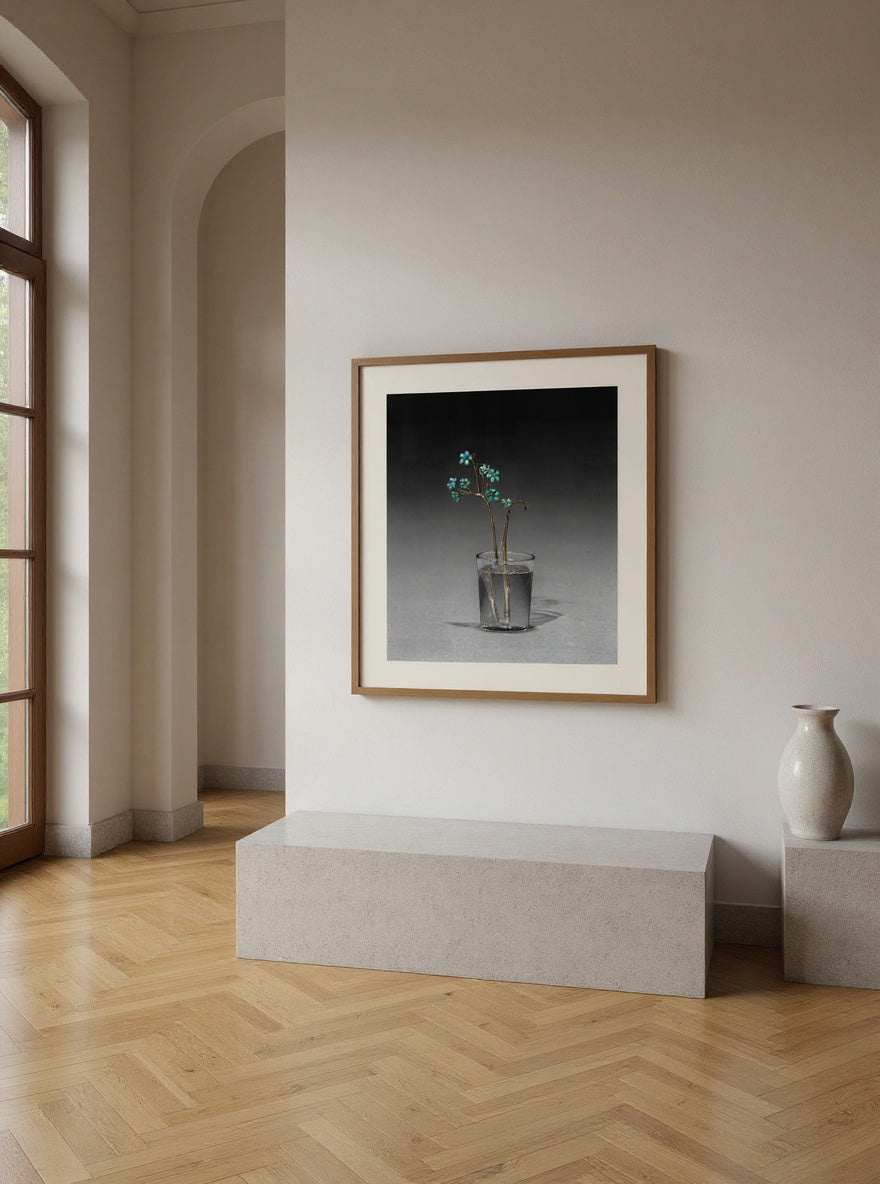 Flower Study of Forget-Me-Nots — in a room