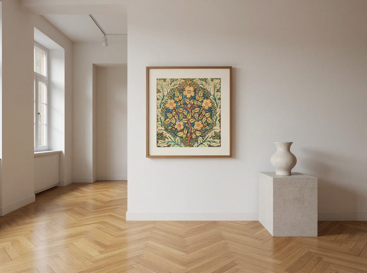 William Morris 's (1834-1896) Rose wreath famous artwork — in a room