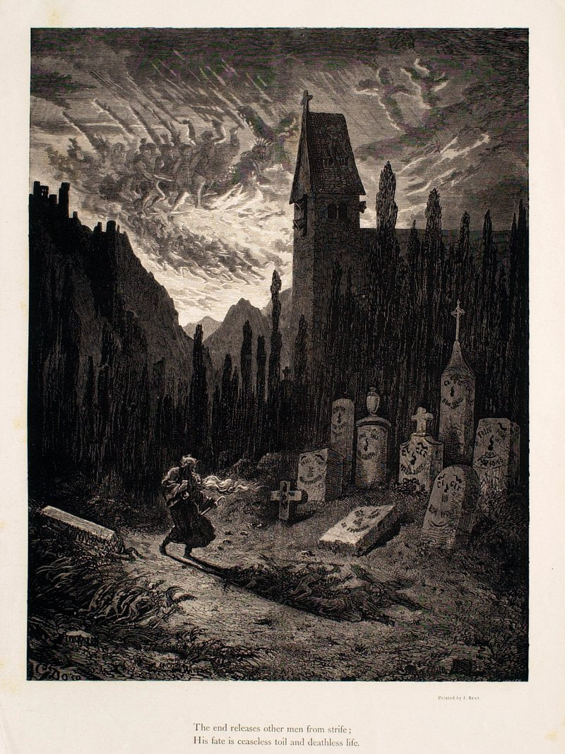 The Legend of the Wandering Jew, 6: The end releases other men from strife... (1856) by Gustave Doré