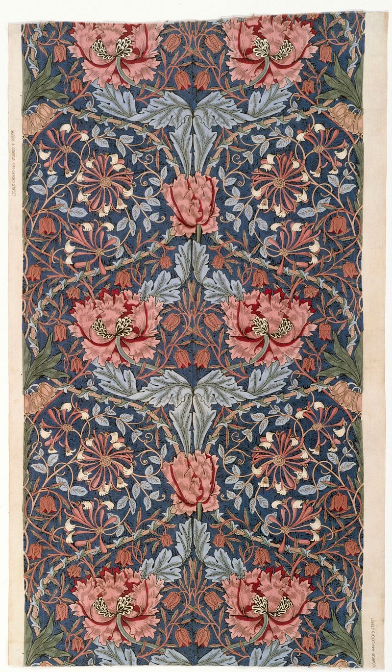 Furnishing fabric; "Honeysuckle" (1876) by William Morris
