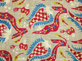 William Morris 's (1834-1896) Turkish bed cover embroidered in large flower and leaf motif, surrounded by a border. Famous