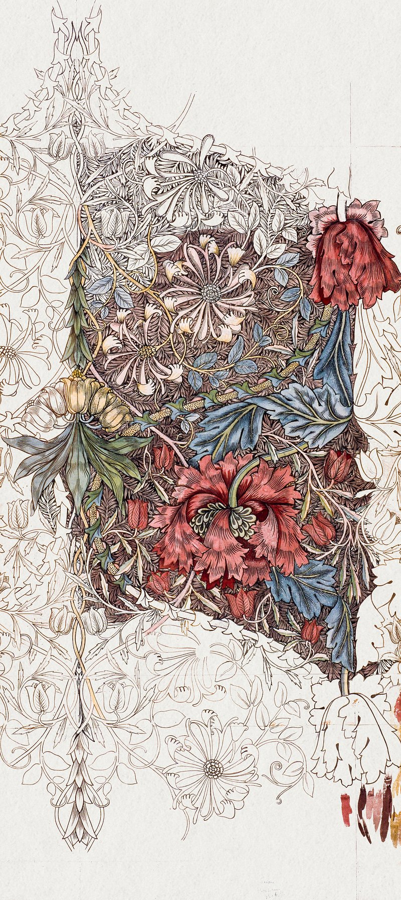 William Morris 's Honeysuckle (1874) famous artwork