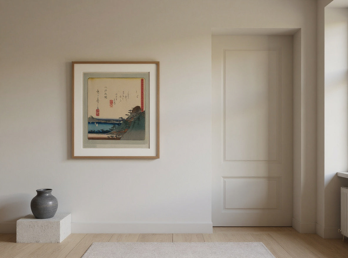 Evening Bell at Mii Temple, from the series Eight Views of Omi Province — in a room