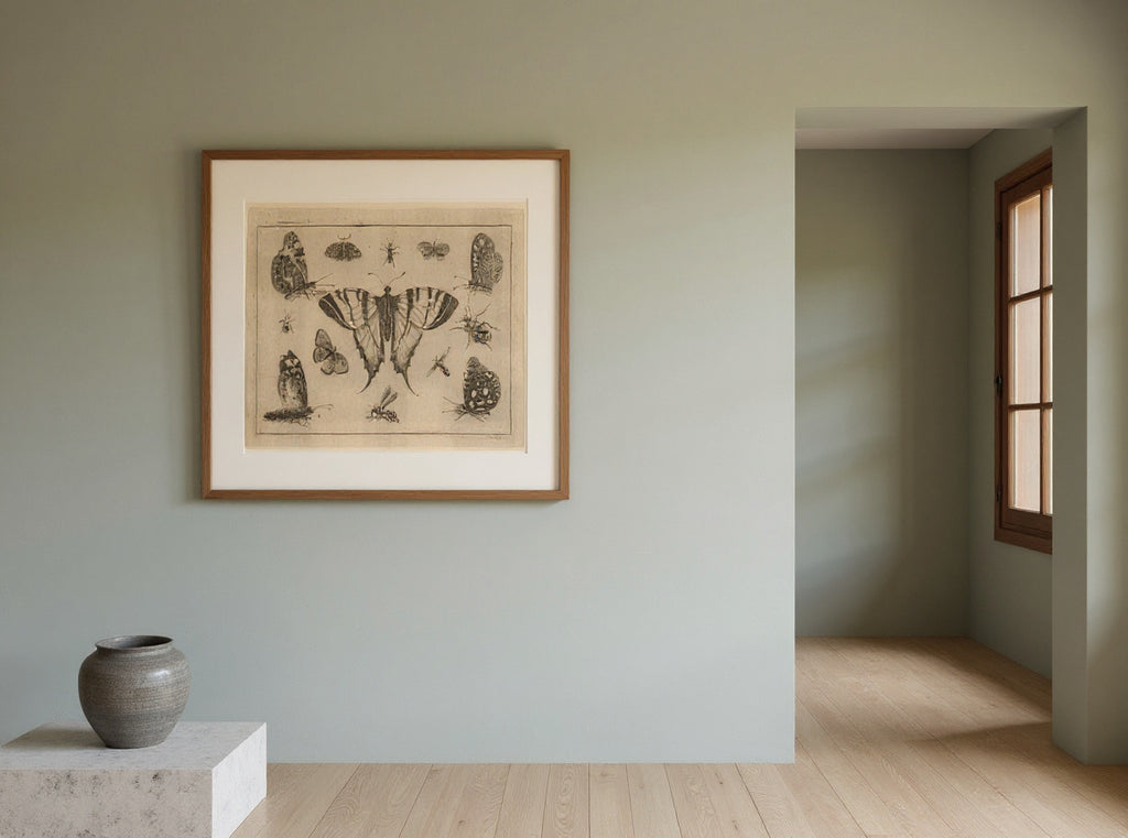 Swallow-tailed Butterfly and Twelve Other Insects — in a room