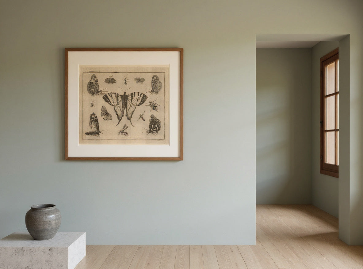 Swallow-tailed Butterfly and Twelve Other Insects — in a room
