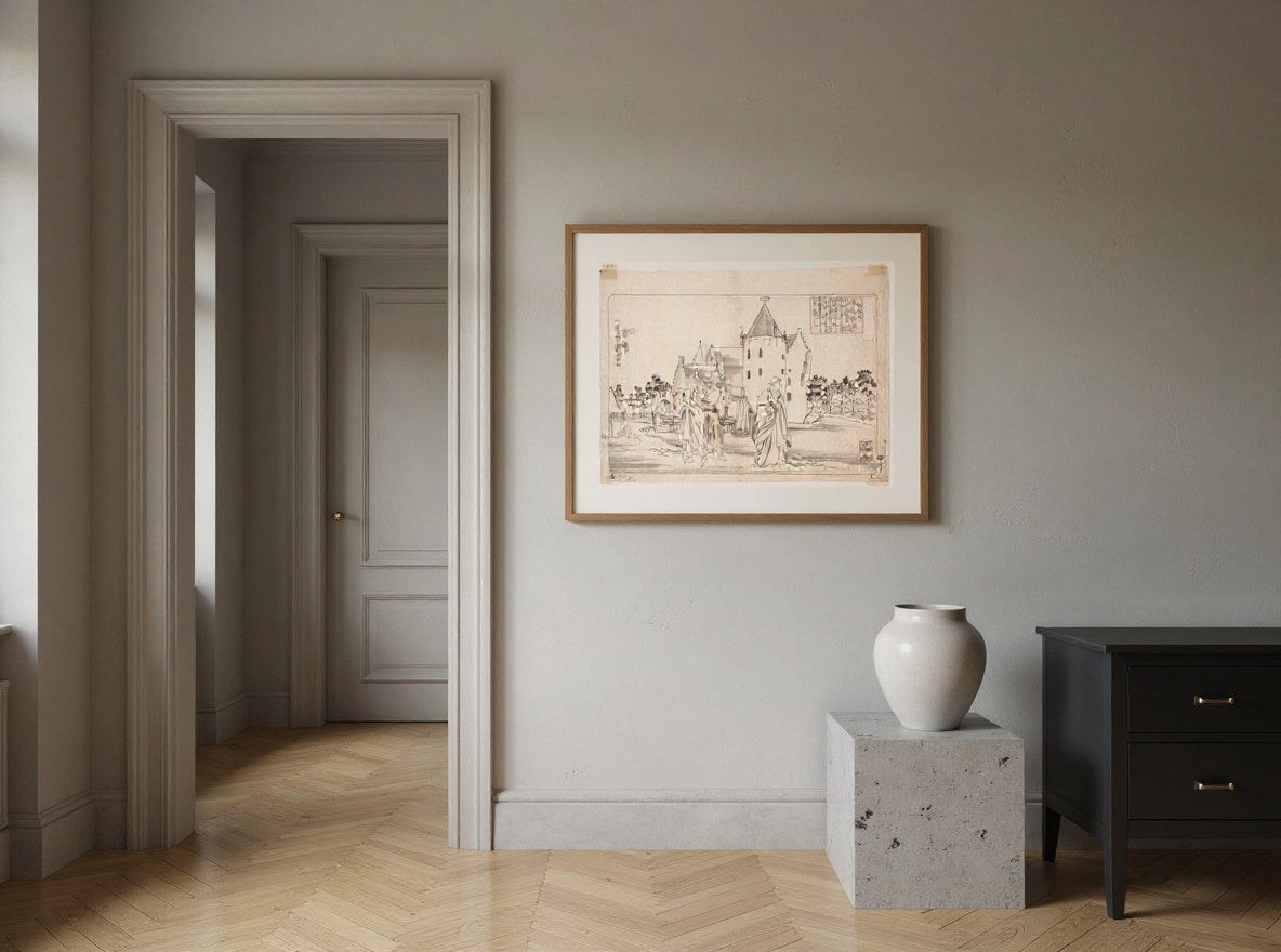 Japanese Woodblock Print by Utagawa Kuniyoshi — in a room