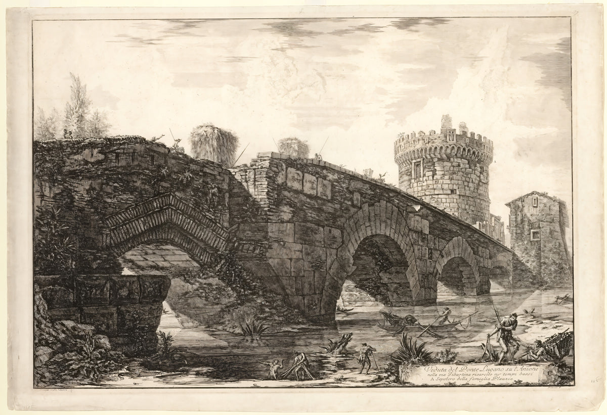 View of Ponte Lugano on the Anio, from Views of Rome