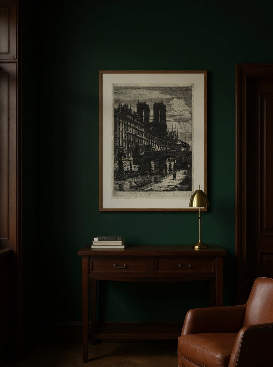 Etchings of Paris:  The Little Bridge — in a room