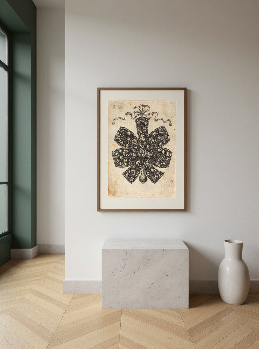 Bow Embellished with Flowers — in a room
