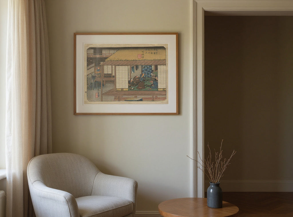 Shimosuwa, from Sixty-Nine Stations of the Kisokaidō — in a room