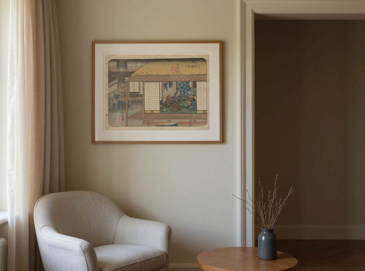 Shimosuwa, from Sixty-Nine Stations of the Kisokaidō — in a room