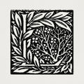 Love is Enough - Initial letter 'L' entwined with Laurel Leaves (1866–1867) by William Morris