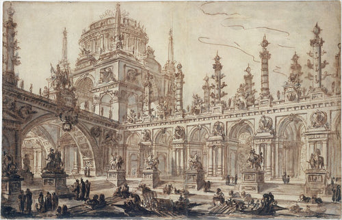 Architectural Fantasy by Charles Michel Ange Challe, 18th century