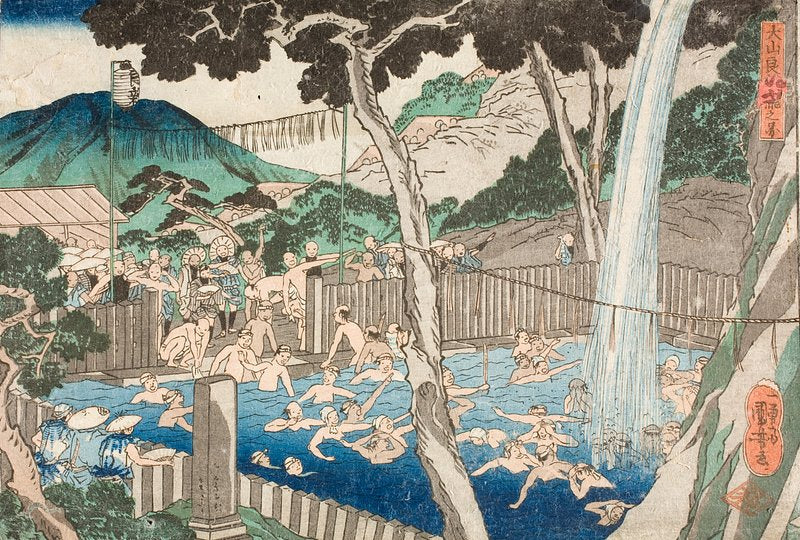 Rōben Waterfall at Mount Ōyama (ca.1840) print in high resolution by Utagawa Kuniyoshi