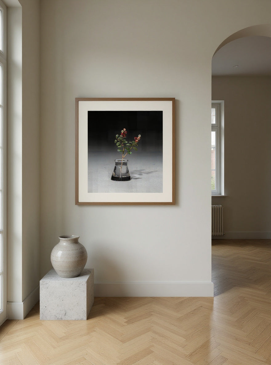Flower Study of a Lowbush Cranberry or Lingonberry — in a room