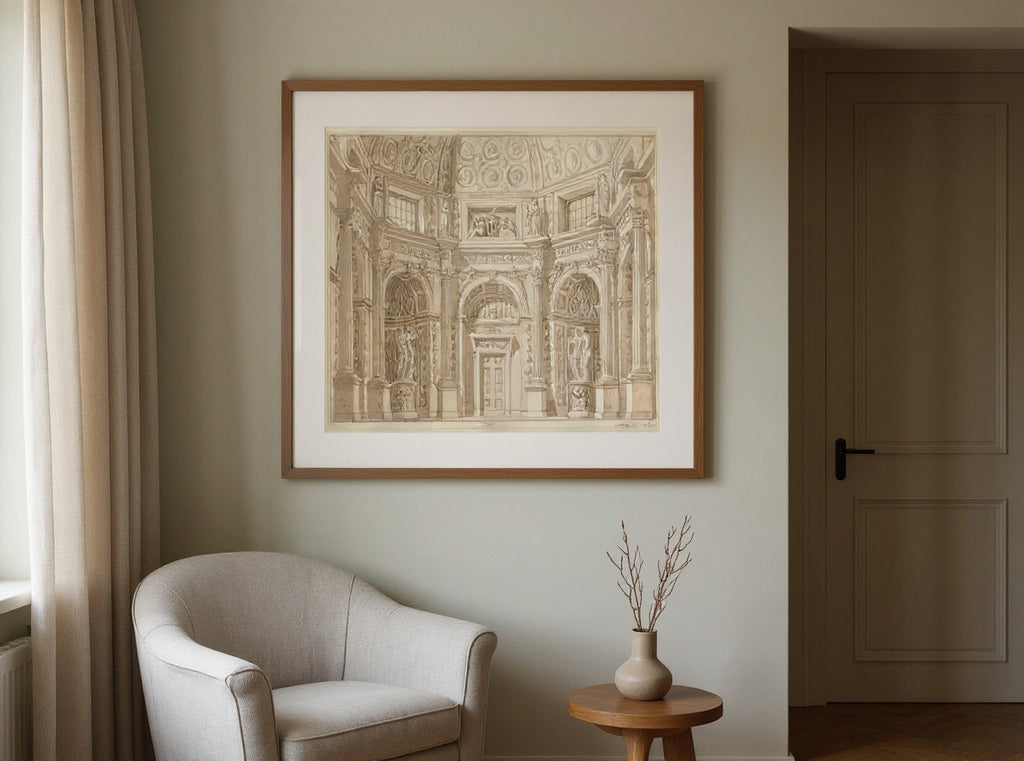 interior-of-an-octagonal-room in a quiet interior