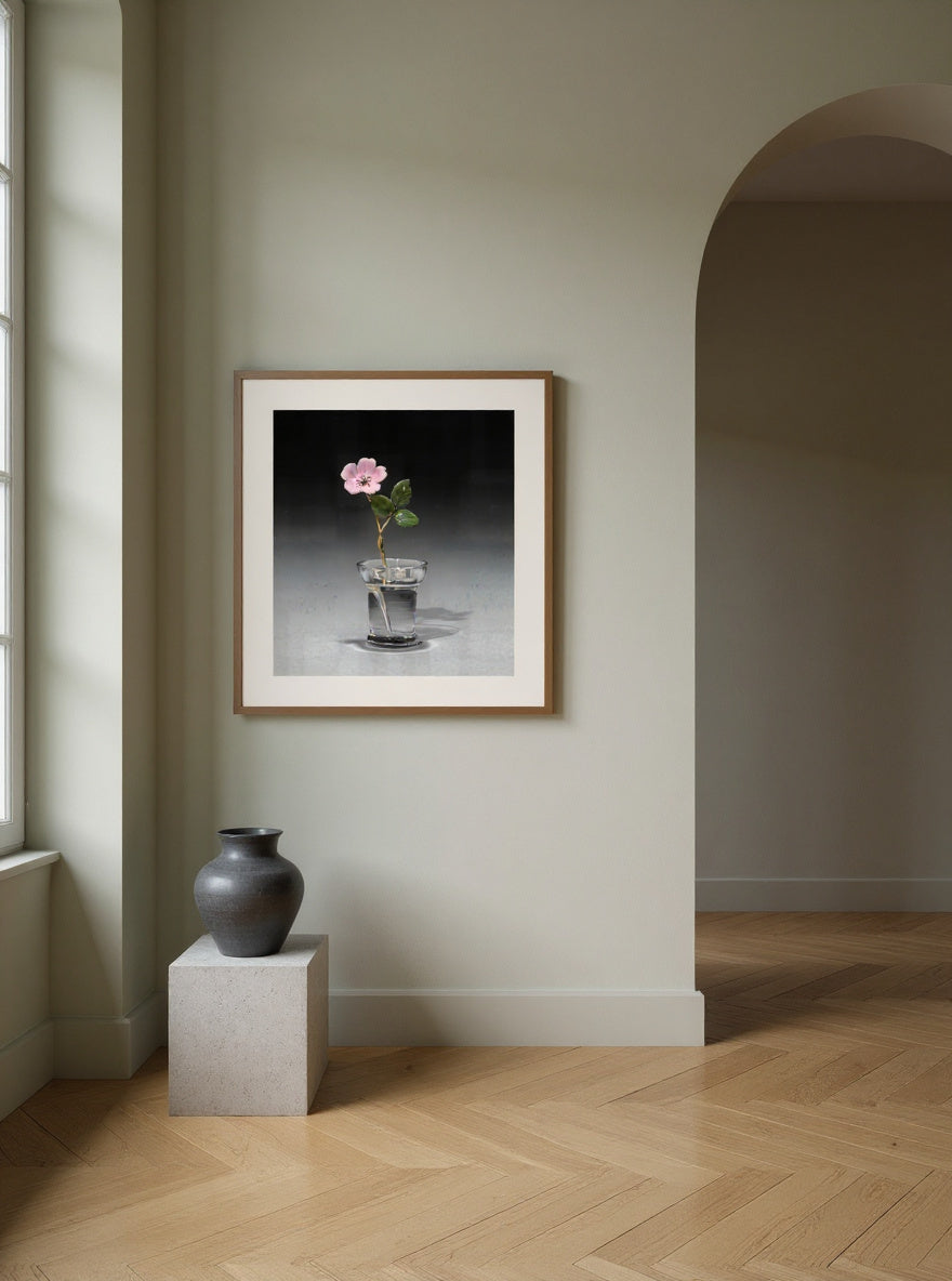Flower Study of a Wild Rose — in a room