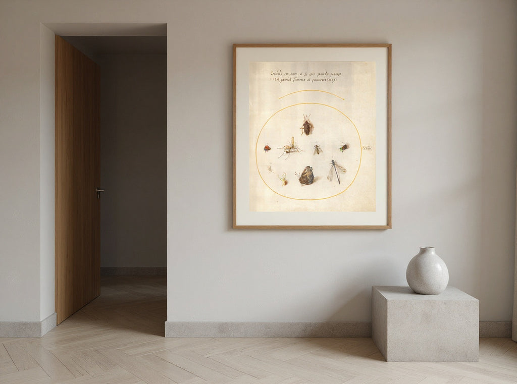 Plate 21: A Butterfly with a Dragonfly, a Ladybug, and Five other Insects — in a room