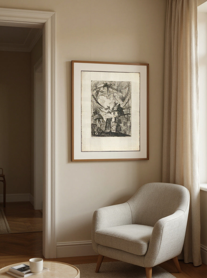 The Giant Wheel, plate 9 from Imaginary Prisons — in a room