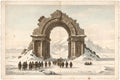 Ruins of the Polar Archway, a pencil and wash illustration plate