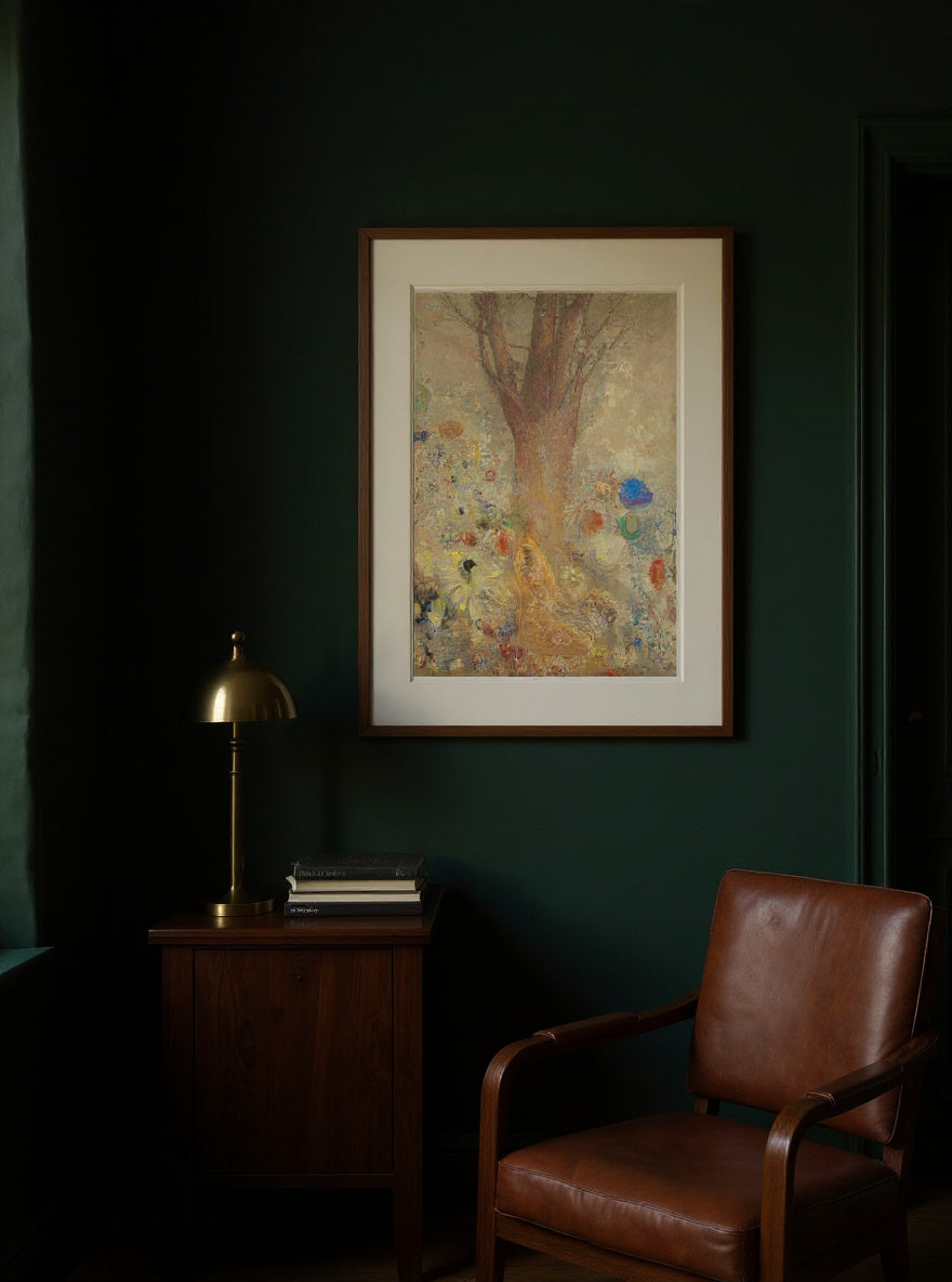 Odilon Redon 's The Buddha — in a room