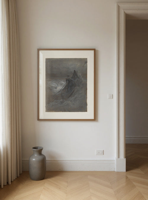 After the Shipwreck - Design for an Illustration of Coleridge's The Rime of the Ancient Mariner by Gustave Doré — in a room