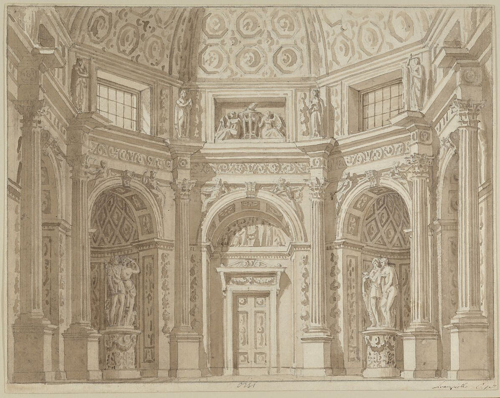 Interior of an Octagonal Room by Tranquillo Orsi, circa 1790 to 1830