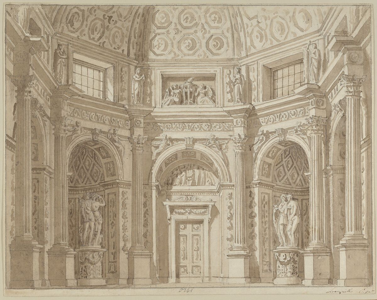 Interior of an Octagonal Room by Tranquillo Orsi, circa 1790 to 1830