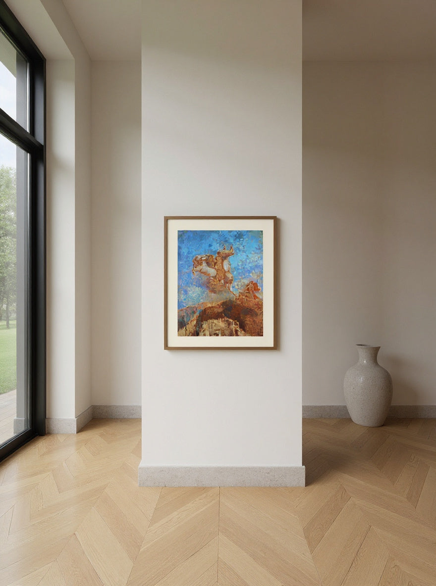 Odilon Redon 's The Chariot of Apollo — in a room