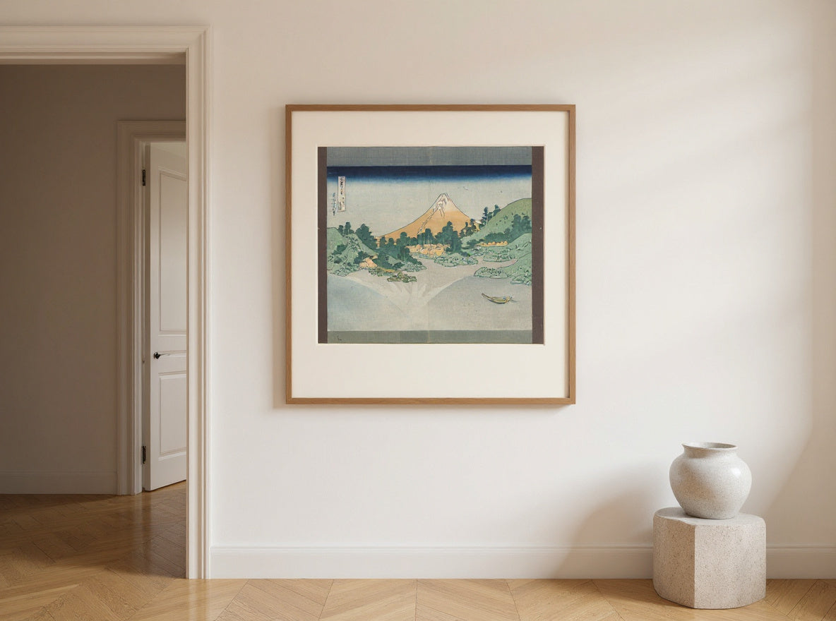 Thirty-Six Views of Mt. Fuji:  The Surface of Lake Misaka in Kai Province — in a room