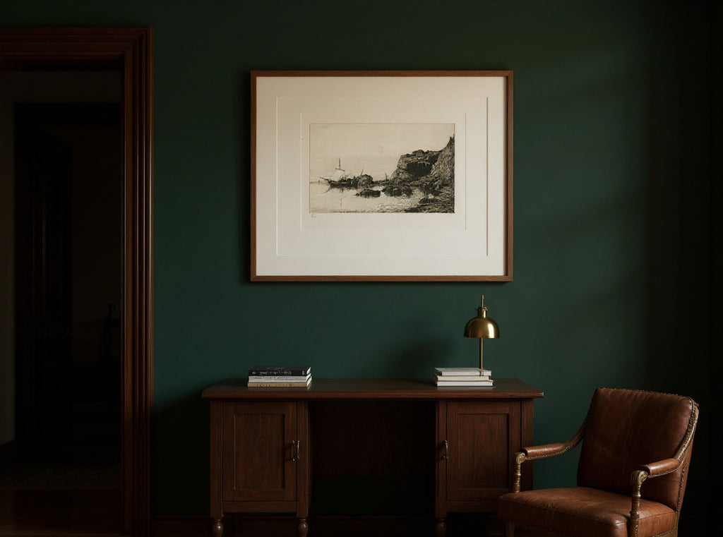 Fishing Craft Beneath the Collioure Cliffs — in a room
